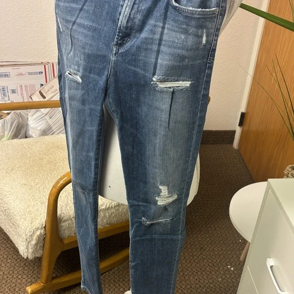 Agolde Classic Blue Denim Jeans - Picture 3 of 5